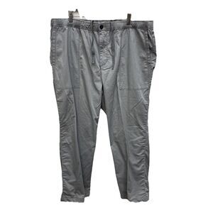 Tommy Bahama Men Pants Gray 1XLB Cotton Blend Elastic Waist Drawstring Zip Logo